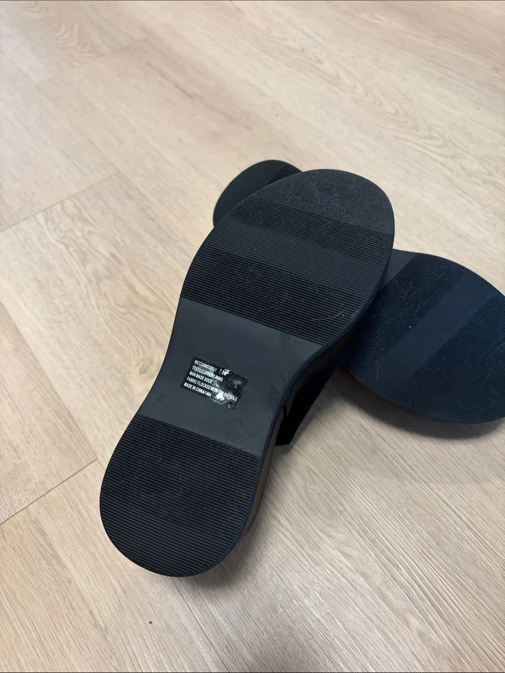 Madden Girl Black Chunky Platform Slide Mules